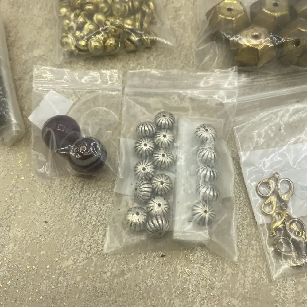 ASSORTED MIXED LOT JEWELRY CRAFT MAKING FINDINGS CLASPS BACKINGS HOOKS BEADS NEW